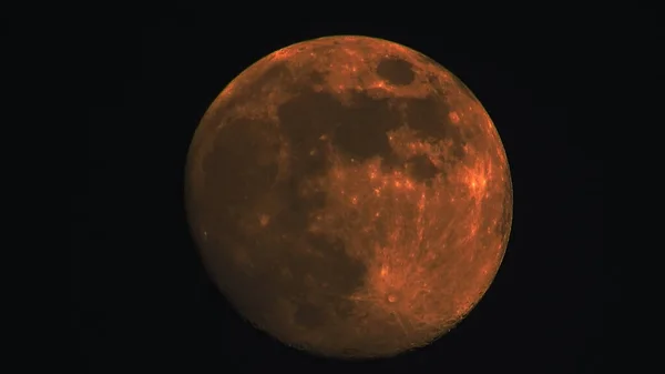 Rode Maan Rode Volle Maan Aan Nachtelijke Hemel — Stockfoto