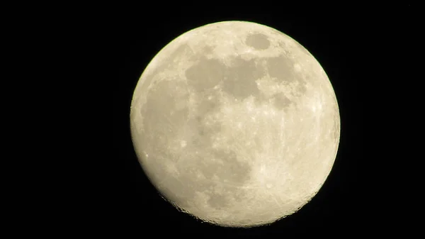 Luna Llena Cielo Nocturno Luna Sobre Fondo Negro —  Fotos de Stock