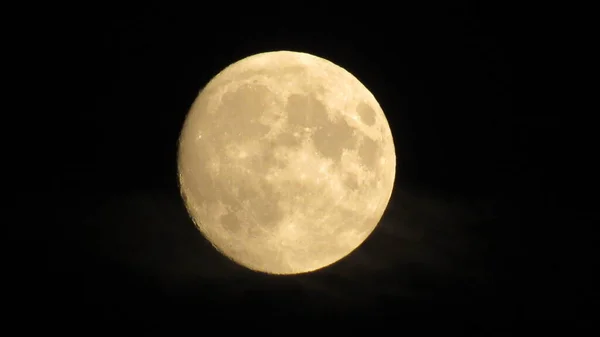 Volle Maan Aan Nachtelijke Hemel Maan Zwarte Achtergrond — Stockfoto