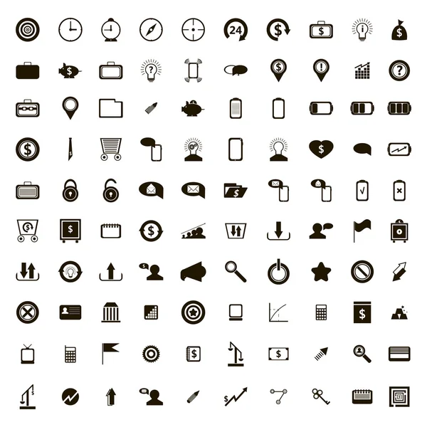 Conjunto de 100 iconos de Internet, estilo simple — Vector de stock