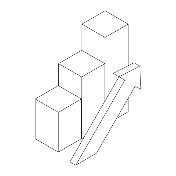 Ícone de diagrama, estilo 3D isométrico — Vetor de Stock
