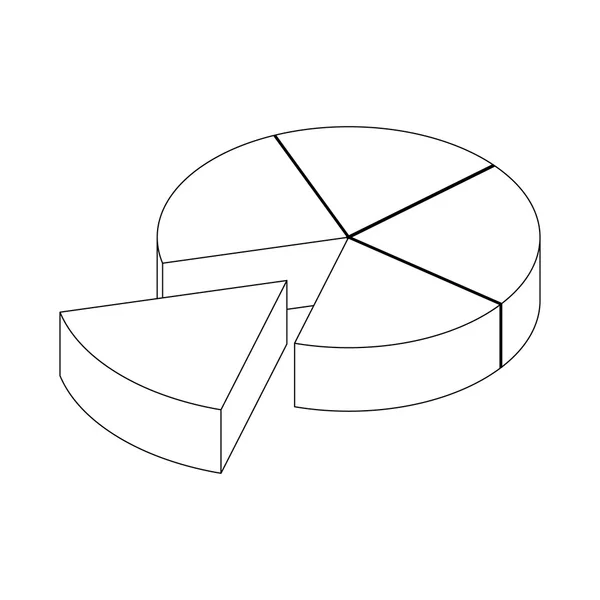 Segmenterade diagram ikon, isometrisk 3d-stil — Stock vektor