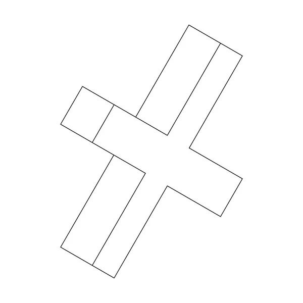 Kříž označte ikonu, izometrické 3d styl — Stockový vektor