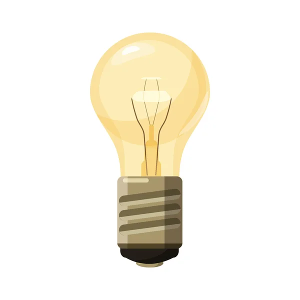 Glühend gelbe Glühbirne Symbol, Cartoon-Stil — Stockvektor
