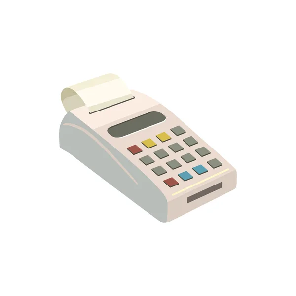 Terminal POS con icono, estilo de dibujos animados — Vector de stock