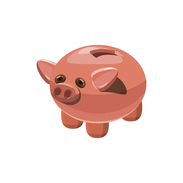 Sparschwein-Ikone im Cartoon-Stil — Stockvektor