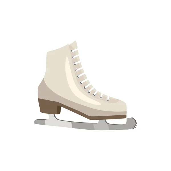 White figure skates icon, cartoon style — Stock Vector