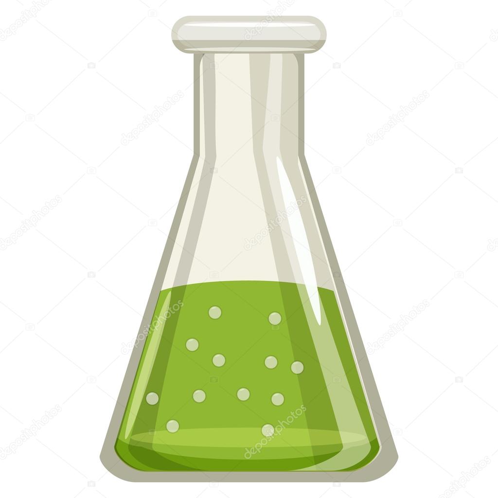 Chemical laboratory transparent flask