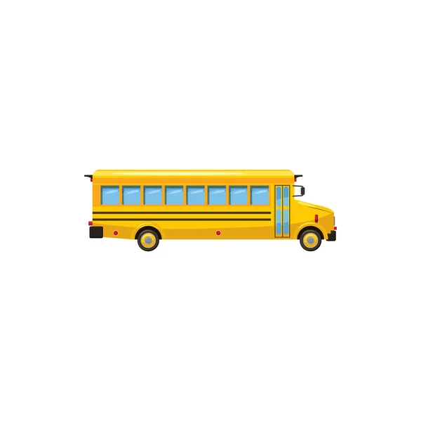 Yellow school bus icon, cartoon style — Stock Vector