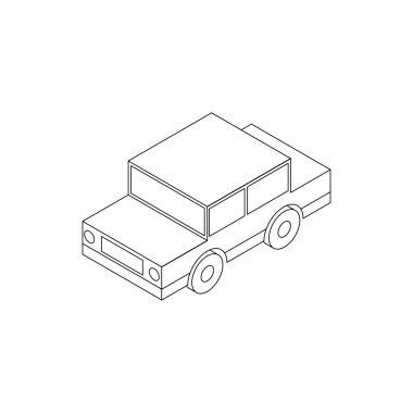 Oyuncak araba simgesi, izometrik 3d stili