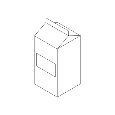 Süt simgesi, izometrik 3d stili