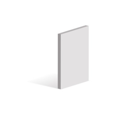 Dikey beyaz kitap simgesini, izometrik 3d stili