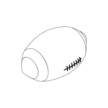 Rugby topu simgesini, izometrik 3d stili