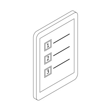 Onay listesi simgesini, izometrik 3d stili