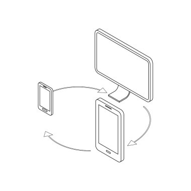 Becerikli alet eşitleme simgesi, izometrik 3d stili