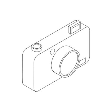 Fotoğraf kamera simgesi, izometrik 3d stili