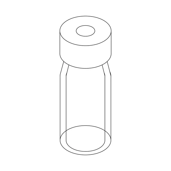 Tıbbi cam şişe simgesi, izometrik 3d stili — Stok Vektör
