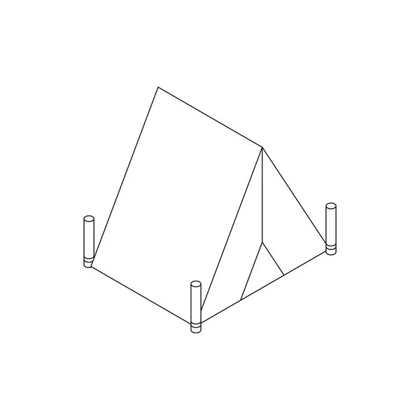 Touristenzelt-Ikone, isometrischer 3D-Stil — Stockvektor