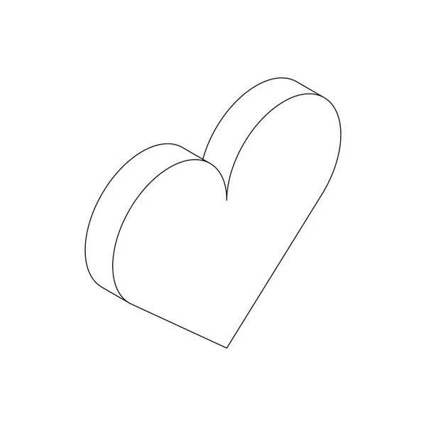 Heart icon, isometric 3d style — Stock Vector