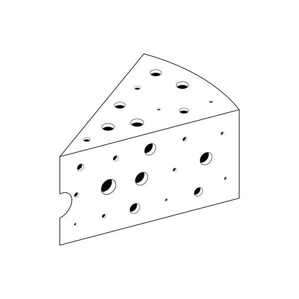 Käse-Ikone, isometrischer 3D-Stil — Stockvektor