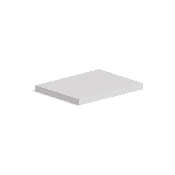 Ícone horizontal do livro branco, estilo 3D isométrico — Vetor de Stock