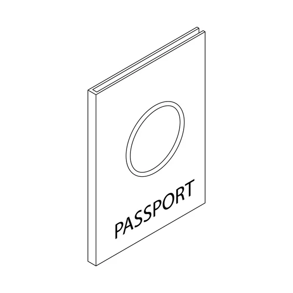 Icône passeport, style 3d isométrique — Image vectorielle