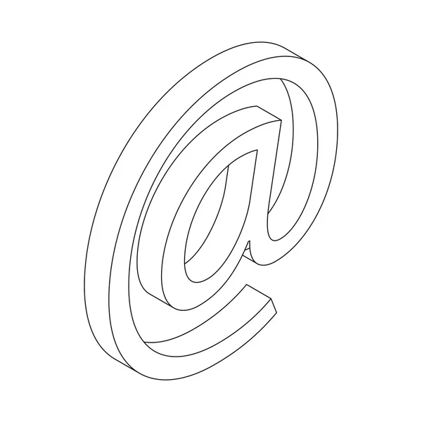 Icono de signo de correo electrónico, estilo isométrico 3d — Vector de stock