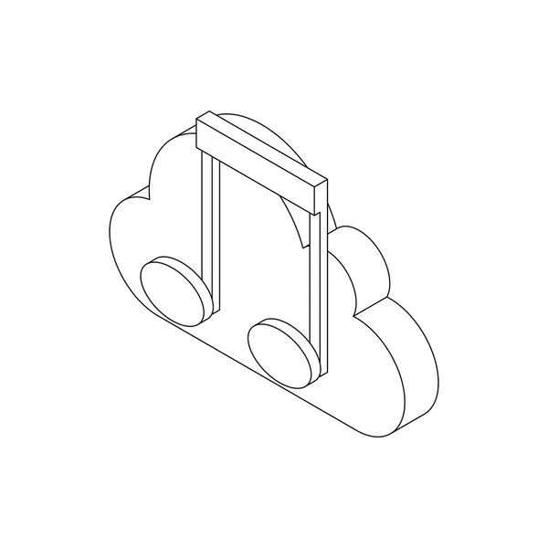 Musiknoter ikon, isometrisk 3d-stil — Stock vektor