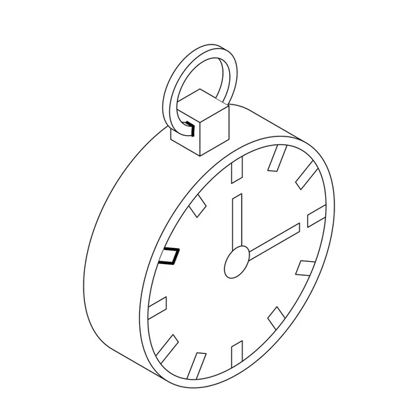 Zegar ikonę, izometryczny styl 3d — Wektor stockowy