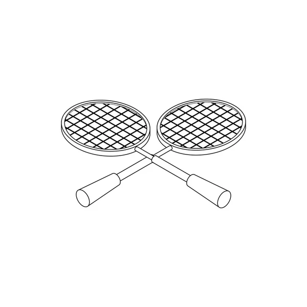 Ícone de raquetes de tênis, estilo 3D isométrico — Vetor de Stock