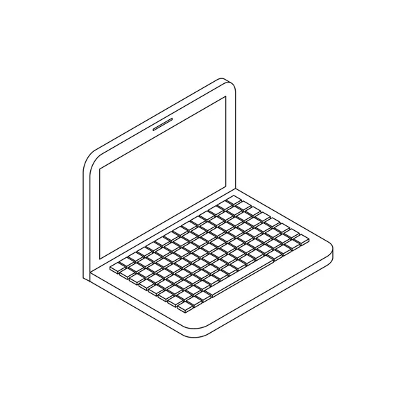 Icono del ordenador portátil, estilo isométrico 3d — Vector de stock