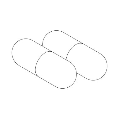 Kapsül pill simgesi, izometrik 3d stili