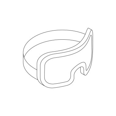 Tüplü maske simgesi, izometrik 3d stili