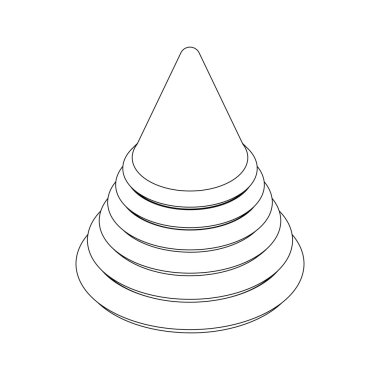 Piramit oyuncak simgesi, izometrik 3d stili