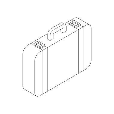 Bagaj simgesi, izometrik 3d stili