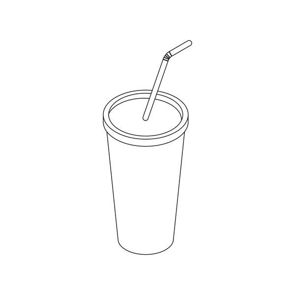 プラスチック製のカップのアイコン、等角投影の 3d スタイル — ストックベクタ