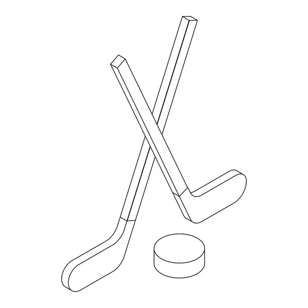 Icono de hockey, estilo isométrico 3d — Vector de stock