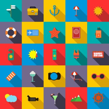 seyahat seti simgeleri