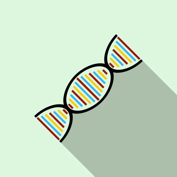 Dna strand icon, flacher Stil — Stockvektor