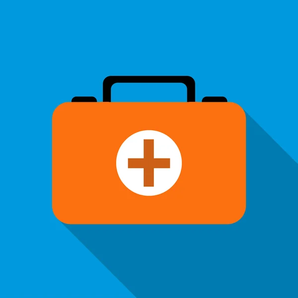 First aid kit icon, flat style — Stock Vector