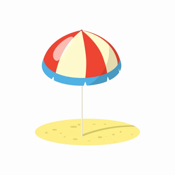 Plaj şemsiyesi simgesi, çizgi film tarzı. — Stok Vektör