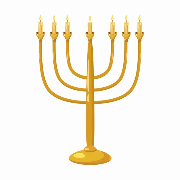 Icône Menorah, style dessin animé — Image vectorielle