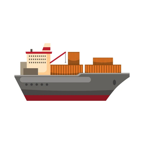 Cargo ship icon, cartoon style — Stock Vector