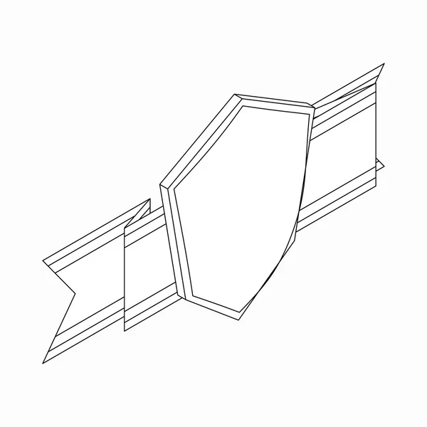 屏蔽与带状图标，等距 3d 风格 — 图库矢量图片