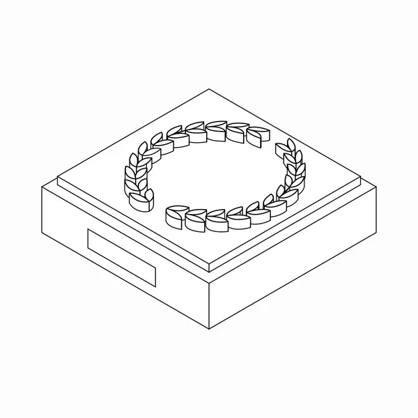 Lorbeerkranz mit Sternsymbol, isometrischer 3D-Stil — Stockvektor