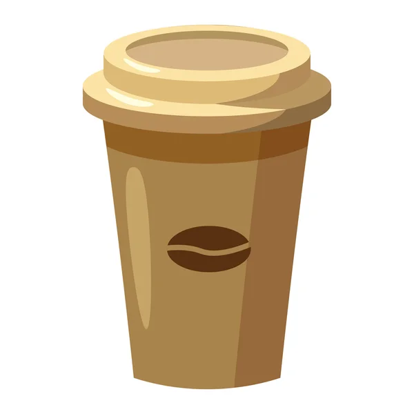 Disposable coffee cup icon, cartoon style — Stock Vector