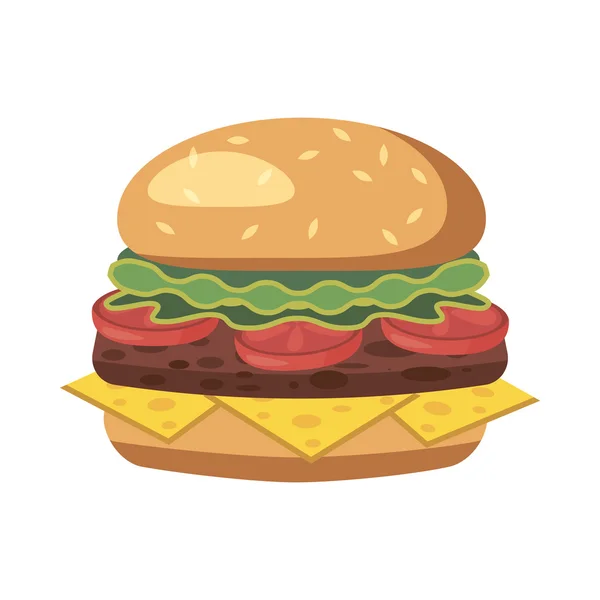 Burger icoon, cartoon stijl — Stockvector