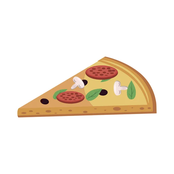 Pizza slice-pictogram, cartoon stijl — Stockvector