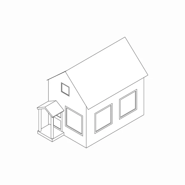 バンガロー アイコン、等角投影の 3d スタイル — ストックベクタ