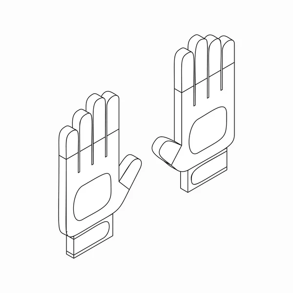 Weiße Sporthandschuhe Symbol, isometrischer 3D-Stil — Stockvektor